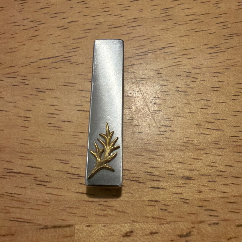 Krementz Vintage Tie Clip Signed Silver Tone.